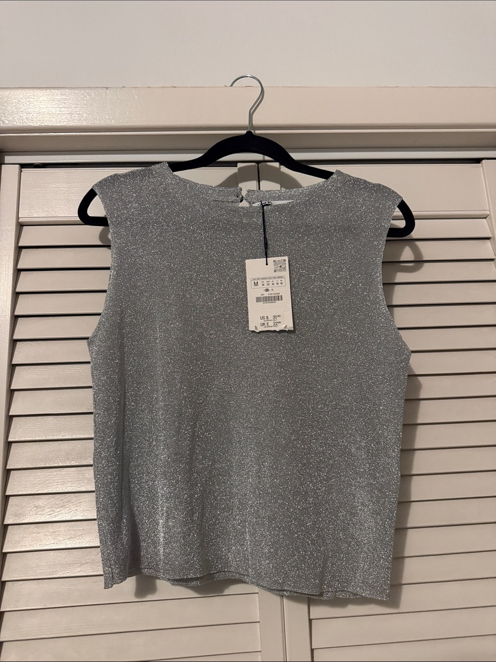 Sparkle Knit Sleeveless Top - Silver